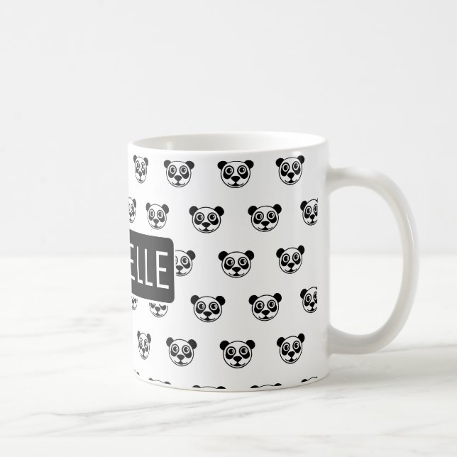 Personalisierter Panda-Bärenkopf Kaffeetasse (Rechts)