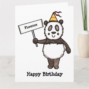 Personalisierter Panda Party Kid's Geburtstag Karte