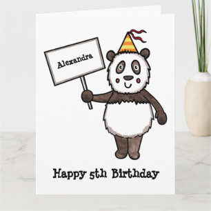 Personalisierter Panda Party Kid's Geburtstag Karte