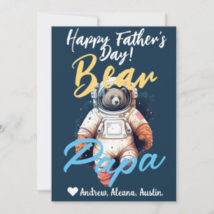 Personalisierter Papa-Bär Einfache Chic-Namen Astr Feiertagskarte