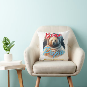 Personalisierter Papa-Bär Einfache Chic-Namen Astr Kissen