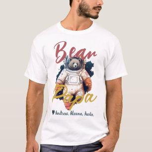 Personalisierter Papa-Bär Einfache Chic-Namen Astr T-Shirt