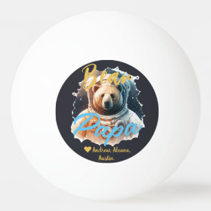 Personalisierter Papa-Bär Einfache Chic-Namen Astr Tischtennisball