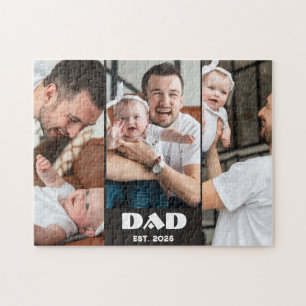 Personalisierter Papa Established 3-Foto-Collage