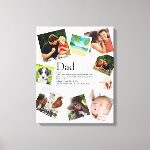 Personalisierter Papa-Name Definition 9 Foto-Colla Leinwanddruck