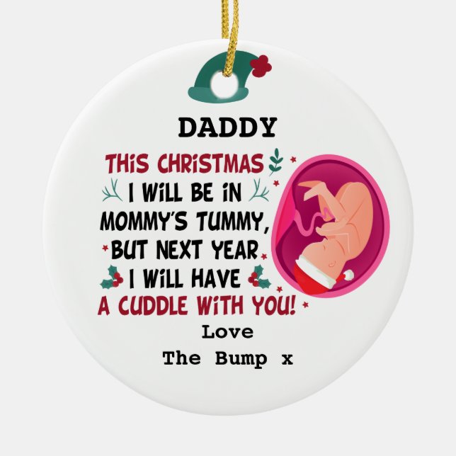 Personalisierter Papa vor Weihnachten Keramik Ornament (Vorne)
