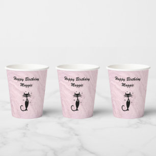 Personalisierter Papiertopf für die  Katze, rosa R Pappbecher
