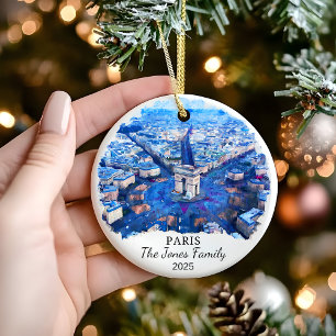 Personalisierter Paris-Schmuck, Frankreich-Geschen Keramik Ornament