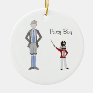 Personalisierter Party Boy Nutcracker Keramik Ornament