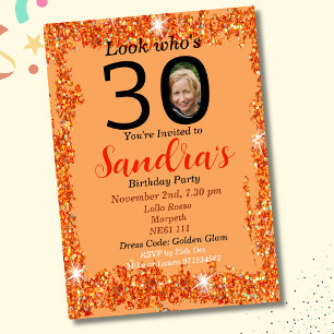 Personalisierter Party Einladung-Glamour zum 30. G Einladung