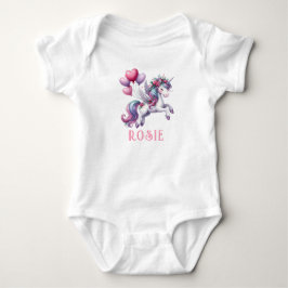 Personalisierter Pastel Rainbow Unicorn Baby Bodys Baby Strampler