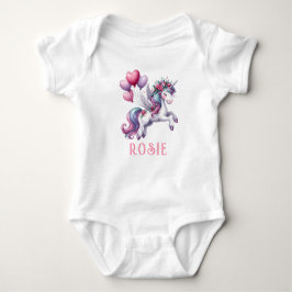 Personalisierter Pastel Rainbow Unicorn Baby Bodys Strampler