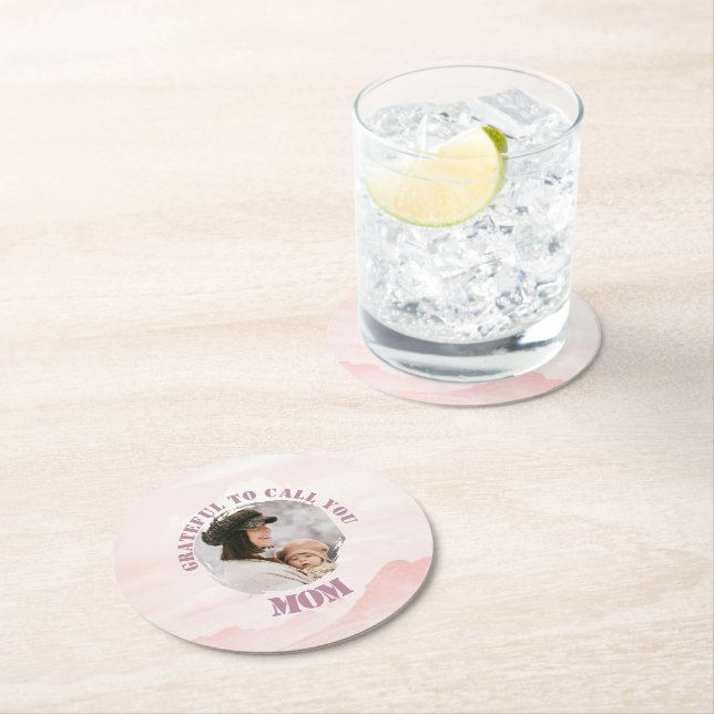 Personalisierter Pastell Pink Paper Untersetzer fü (Vor Ort)