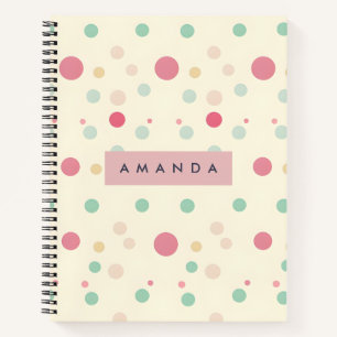 Personalisierter Pastell-Polka-Dot-Stil Notizbuch