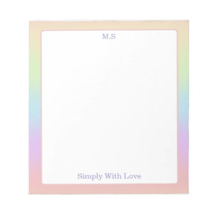 personalisierter Pastell-Regenbogen Notizblock