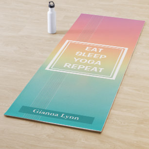 Personalisierter Pastell Regenbogen Yogamatte