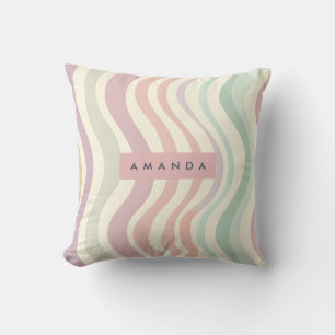 Personalisierter Pastell-Wellig-Streifen-Stil Kissen