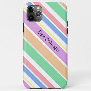 Personalisierter Pastellfarben-Diagonalstreifen Case-Mate iPhone Hülle