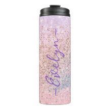 Personalisierter pastellrosa Glitzer