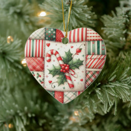 Personalisierter Patchwork-Stern Weihnachten für Q Keramik Ornament