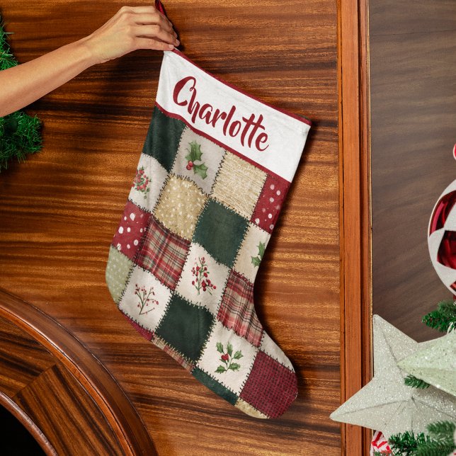 Personalisierter Patchwork-Weihnachtsstrumpf  Großer Weihnachtsstrumpf (Von Creator hochgeladen)