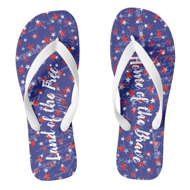 Personalisierter Patriotischer Amerikaner am 4. Ju Flip Flops (Fußbett)