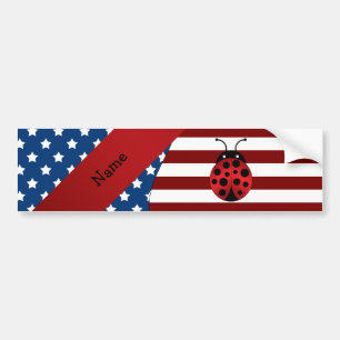 Personalisierter patriotischer Namensmarienkäfer Autoaufkleber