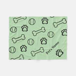 Personalisierter Pawprint und Knochenhungel Fleecedecke