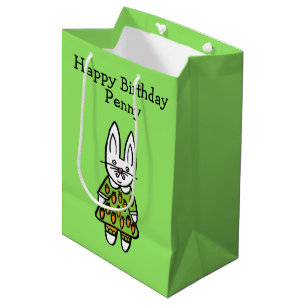 Personalisierter Penny das Kaninchen Alles Gute zu Mittlere Geschenktüte