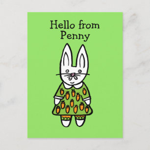 Personalisierter Penny der Hase Postkarte
