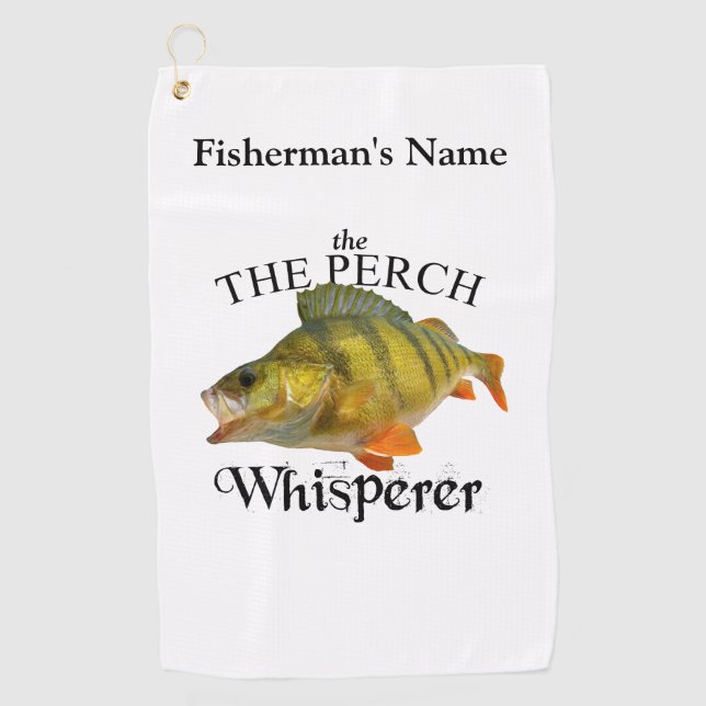 Personalisierter Perch Whisperer Angelhandtuch Golfhandtuch (Vorderseite)