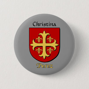 Personalisierter Perez Historischer Schild Button