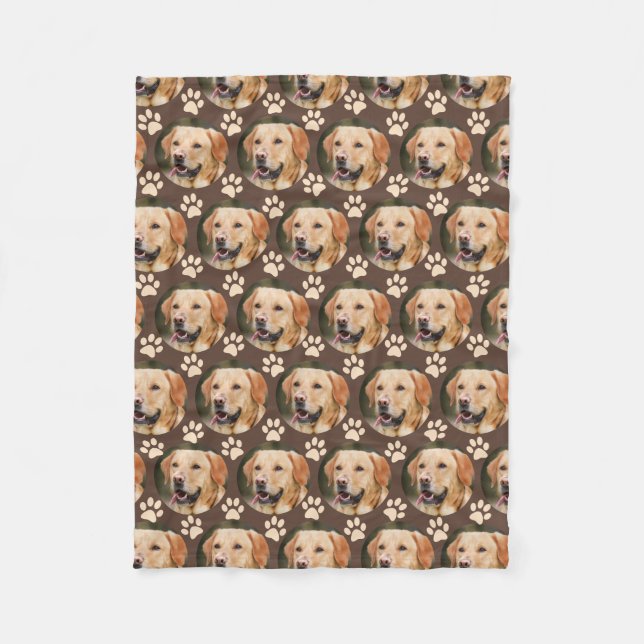 Personalisierter Pet-Foto-Musterhund Fleecedecke (Vorderseite)