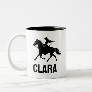 personalisierter Pferdemädchen-Becher mit individu Zweifarbige Tasse