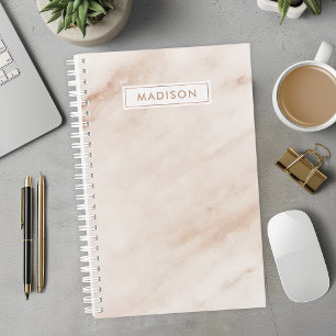 Personalisierter Pfirsich-Marmor-Planer Planer