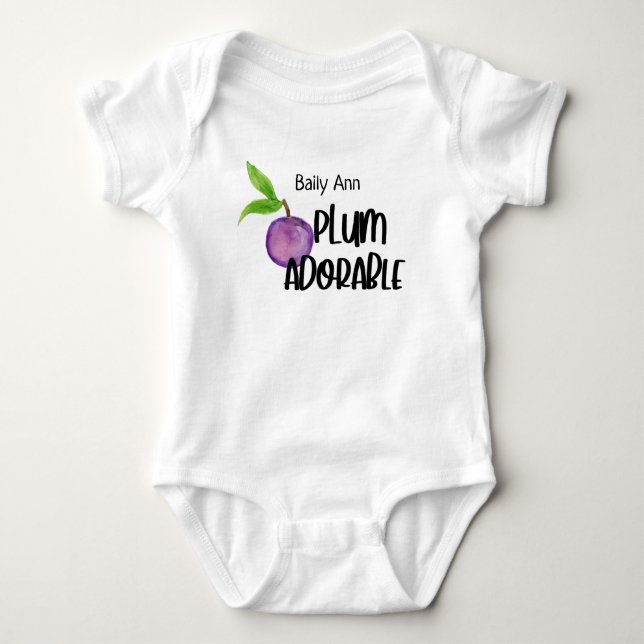 Personalisierter Pflaumenadorable Baby Bodysuit Baby Strampler (Vorderseite)