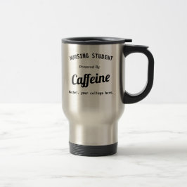 Personalisierter Pflegestudent mit Koffein Reisebecher