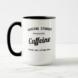 Personalisierter Pflegestudent mit Koffein Tasse