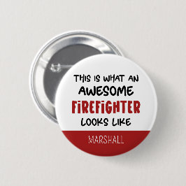 Personalisierter Phantastischer Feuerwehrmann Feue Button