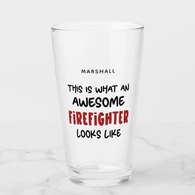 Personalisierter Phantastischer Feuerwehrmann Feue Glas (Vorderseite)