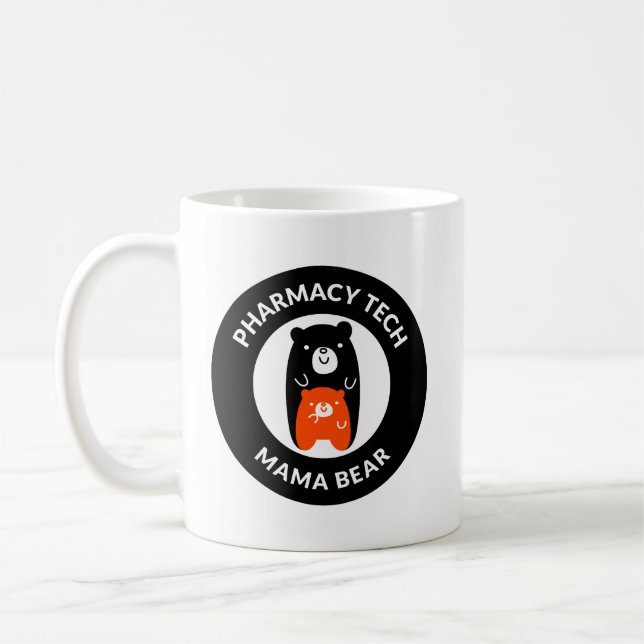 Personalisierter Pharmazie-Techniker Mama Bear Tas Kaffeetasse (Links)