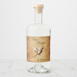 Personalisierter Pheasant Frohe Weihnachten Alkoholflaschenetikett