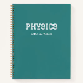 Personalisierter Physik-Schulkalender Türkisblau Notizbuch