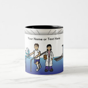 Personalisierter Physiotherapeut - Cartoon von Fra Zweifarbige Tasse