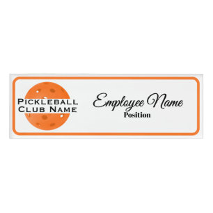 Personalisierter Pickleball-Club-Mitarbeiter Orang Namenschild