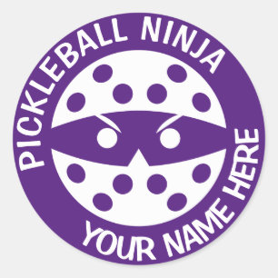 Personalisierter Pickleball Ninja rot Runder Aufkleber