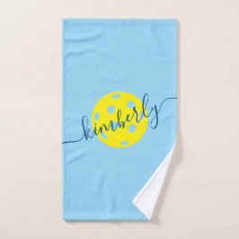 Personalisierter Pickleball-Skriptname Blau Handtuch
