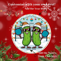 Personalisierter Pickleball-Weihnachtsbaumschmuck