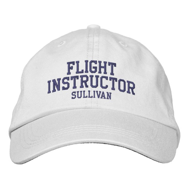 Personalisierter Pilot eines Fluglehrers Bestickte Baseballkappe (Vorderseite)