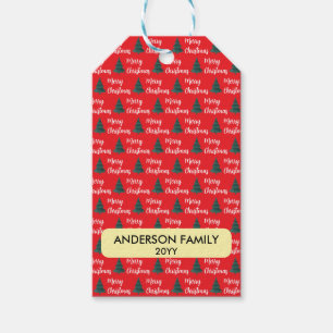 Personalisierter Pine Tree & Frohe Weihnachten Geschenkanhänger